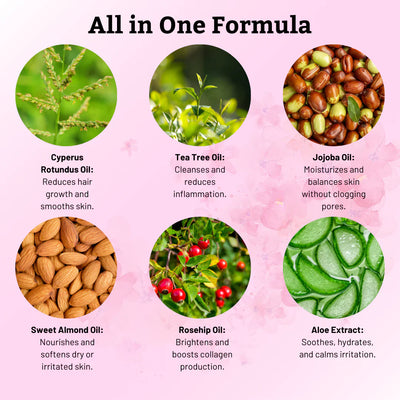 Caramela Beauty Cyperus Rotundus Oil for Natural Hair Reduction - 60ml/2oz