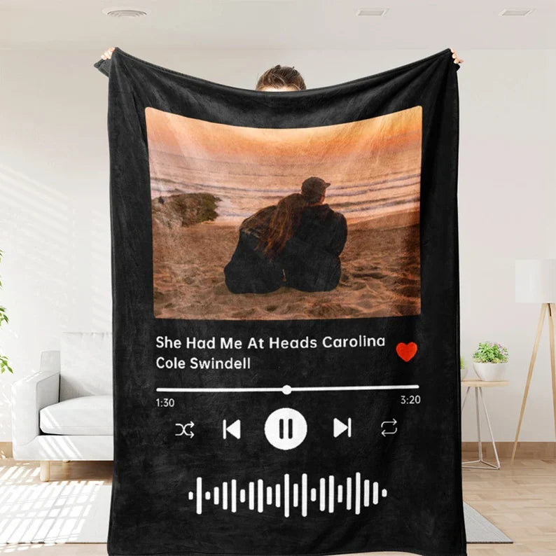 Custom Music and Photo Blanket (70% OFF SALE)