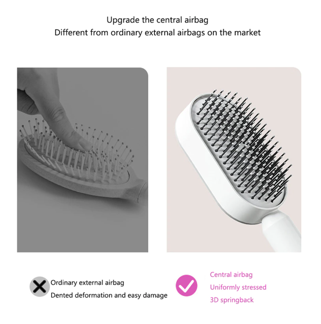 Self-cleaning hair brush